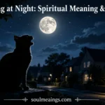Cat sitting under the moon crying at night
