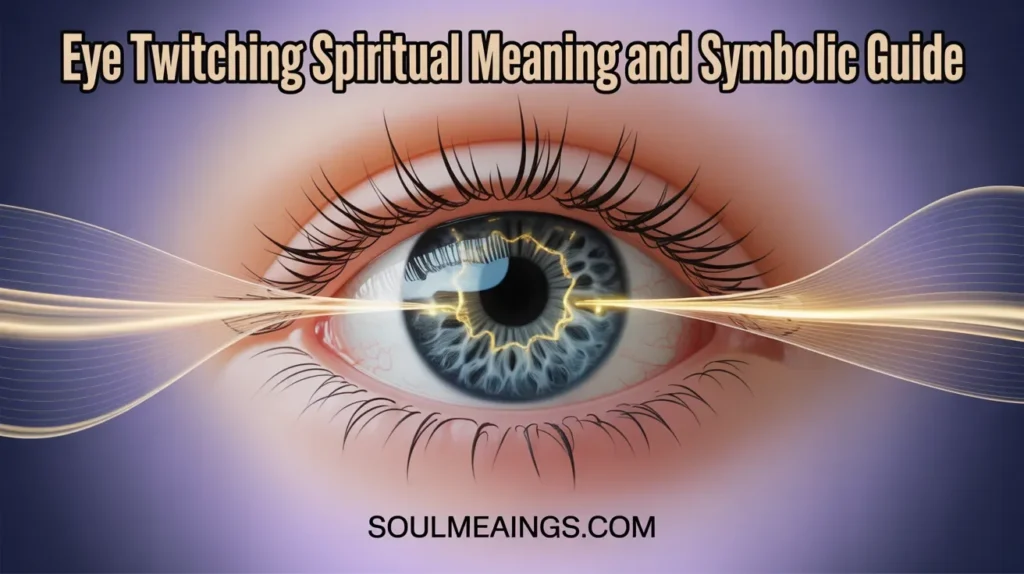Close-up of an eye with subtle glowing lines suggesting twitching and spiritual energy.