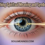 Close-up of an eye with subtle glowing lines suggesting twitching and spiritual energy.