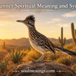 A roadrunner bird in a desert landscape with cacti and sunlight.