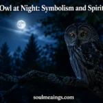 Owl perched on a tree branch at night under moonlight