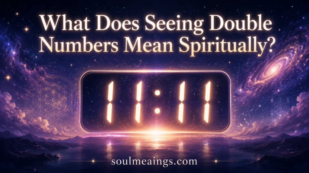 Digital clock showing 11:11 with a mystical glowing effect
