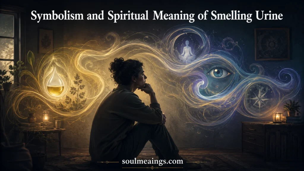 Person sensing an unusual smell, symbolizing awareness and intuition