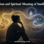 Person sensing an unusual smell, symbolizing awareness and intuition
