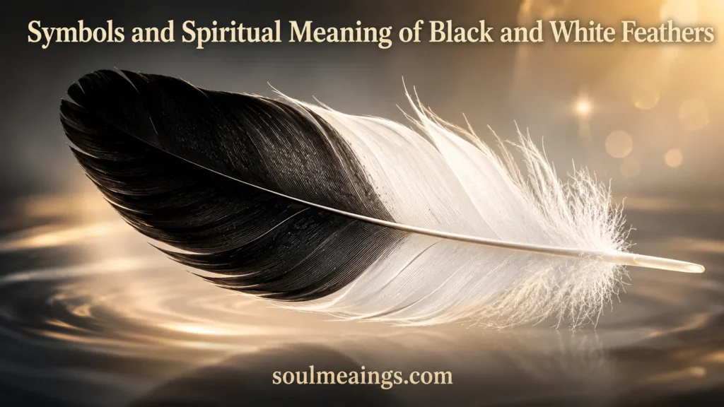 Black and white feather showing contrast between light and dark