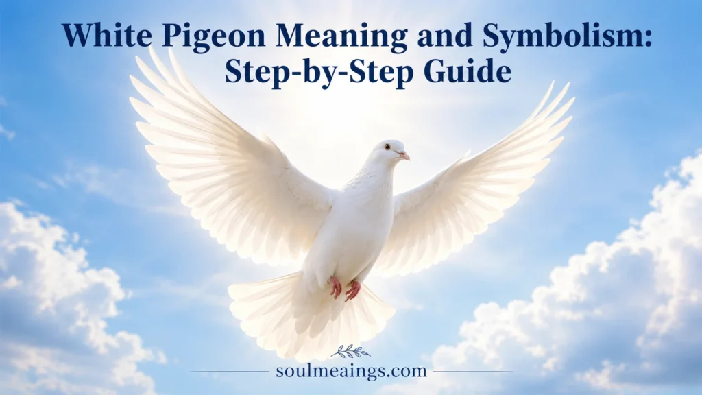 White pigeon flying in a bright sky