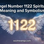 Glowing angel number 1122 with wings in a peaceful sky