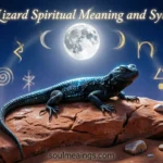 A dark black lizard sitting on a rock at night.