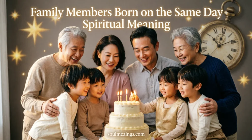 Family members celebrating a shared birthday together.