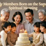 Family members celebrating a shared birthday together.