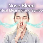 Person experiencing a nosebleed with symbolic glowing aura.
