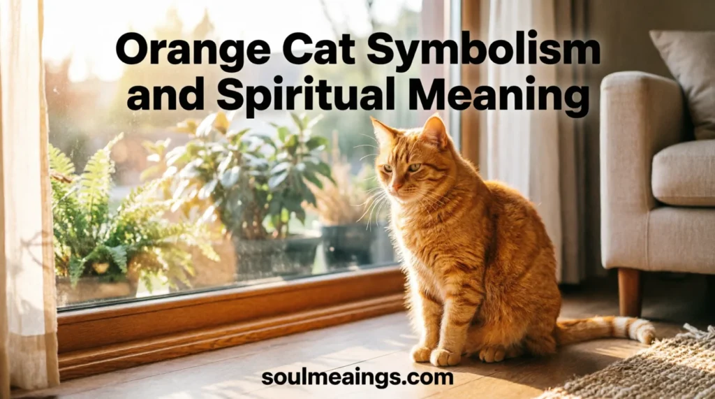 Orange tabby cat sitting in sunlight indoors