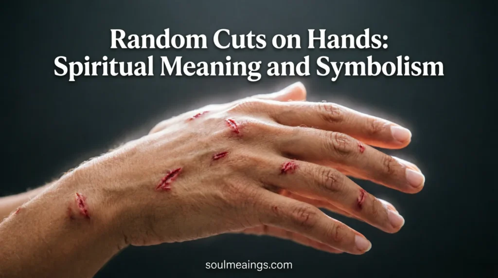 Hands with small cuts symbolizing deeper emotional or spiritual meaning.