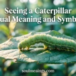Green caterpillar on a leaf symbolizing growth and transformation.