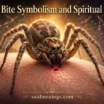 Spider bite with web symbolism glowing around it