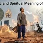Artistic depiction of spitting symbolism across spiritual and cultural traditions.
