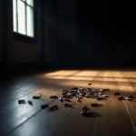 Earthworms inside a house on a wooden floor with soft light