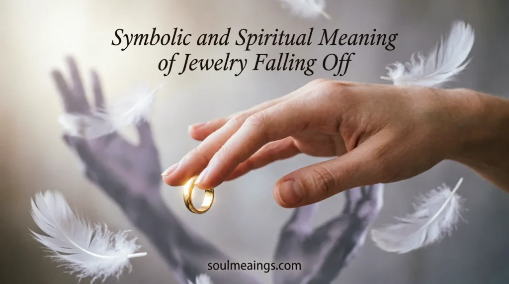 Ring falling off a hand in symbolic soft lighting