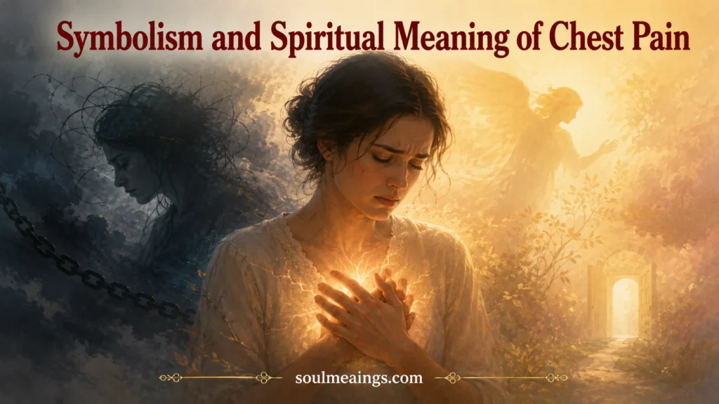 person holding chest with symbolic light and shadow around heart area.