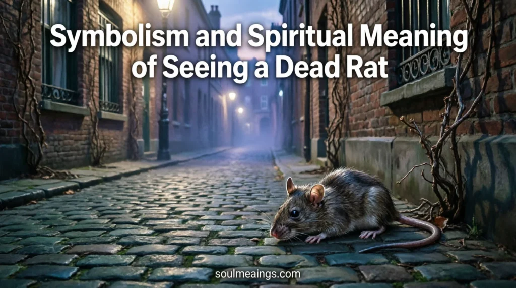 A symbolic illustration of a dead rat in an urban setting.