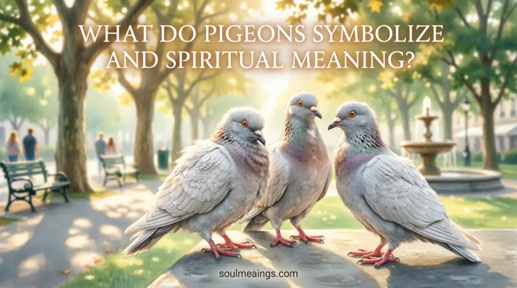 Pigeons sitting together in a city park with soft sunlight.