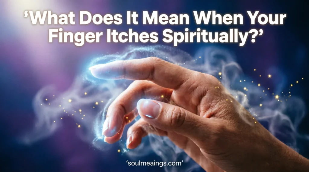 Hand with glowing fingertip representing spiritual sensation.