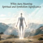 Person surrounded by a glowing white aura in soft light.