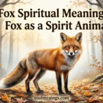 Red fox in a forest surrounded by golden morning light.