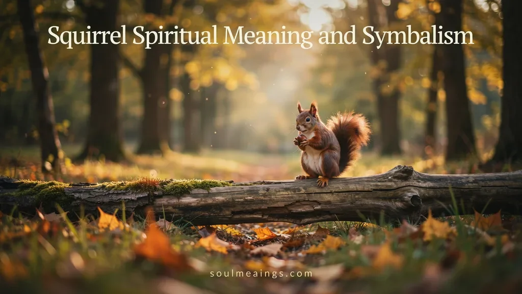 Brown squirrel holding an acorn on a tree branch during autumn.