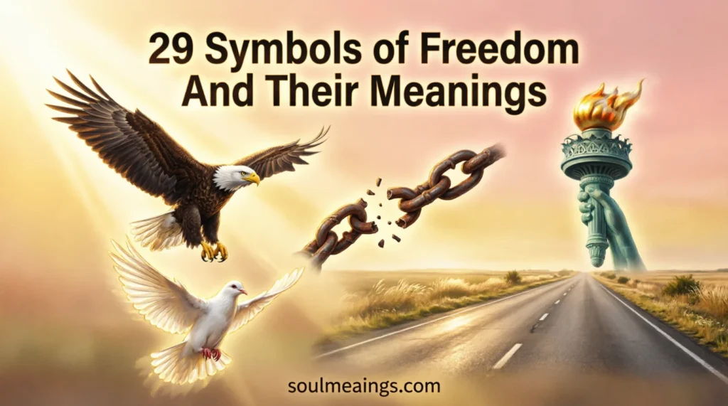 A collection of symbols associated with freedom in American and world culture.
