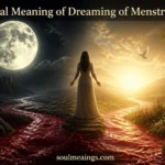 Symbolic illustration of menstruation in a spiritual dream setting.