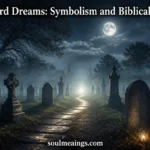 Moonlit graveyard with fog and old gravestones in a peaceful setting.