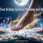 Illustration of a glowing left foot symbolizing spiritual guidance and life direction.