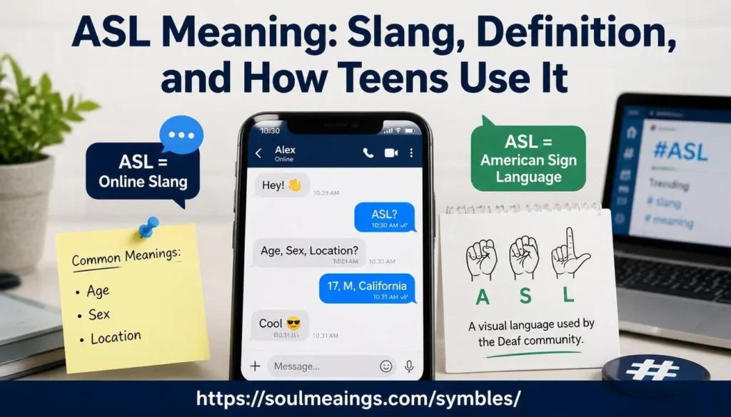 ASL meaning slang explained in a modern text and chat conversation
