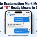 Double exclamation mark meaning in chat shown on a smartphone conversation
