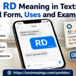 RD meaning in text full form uses and examples shown on a smartphone