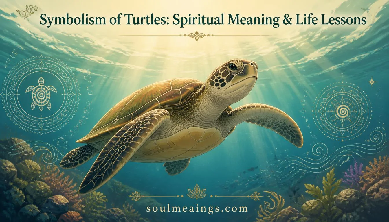 A sea turtle swimming peacefully in blue water with sunlight above.