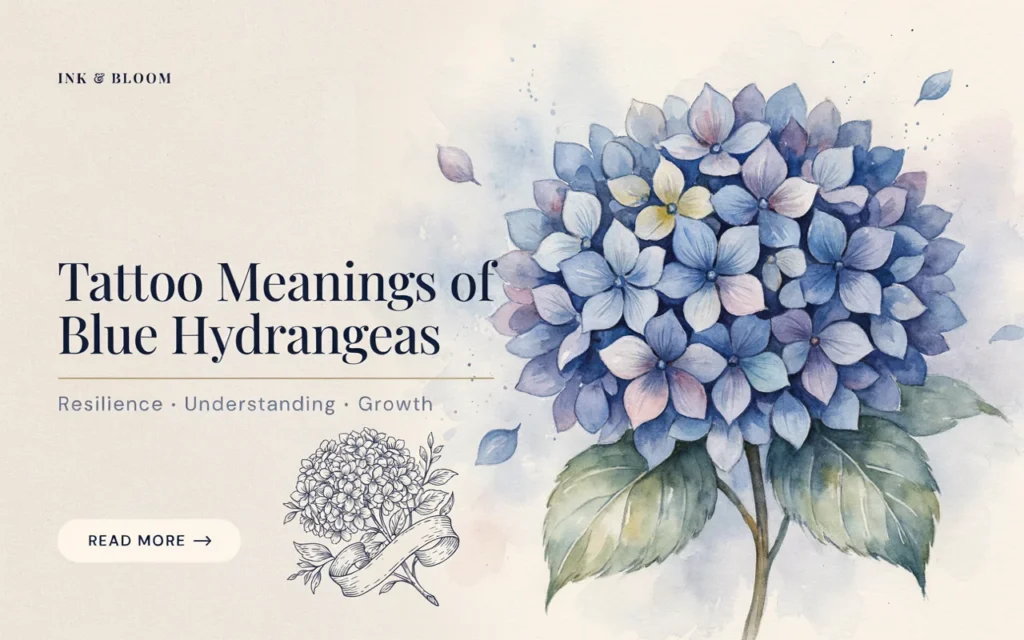 Tattoo Meanings of Blue Hydrangeas