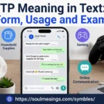 TP meaning in text full form usage and examples shown on a smartphone chat