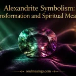 Alexandrite gemstone changing color from green to purple under different lighting.
