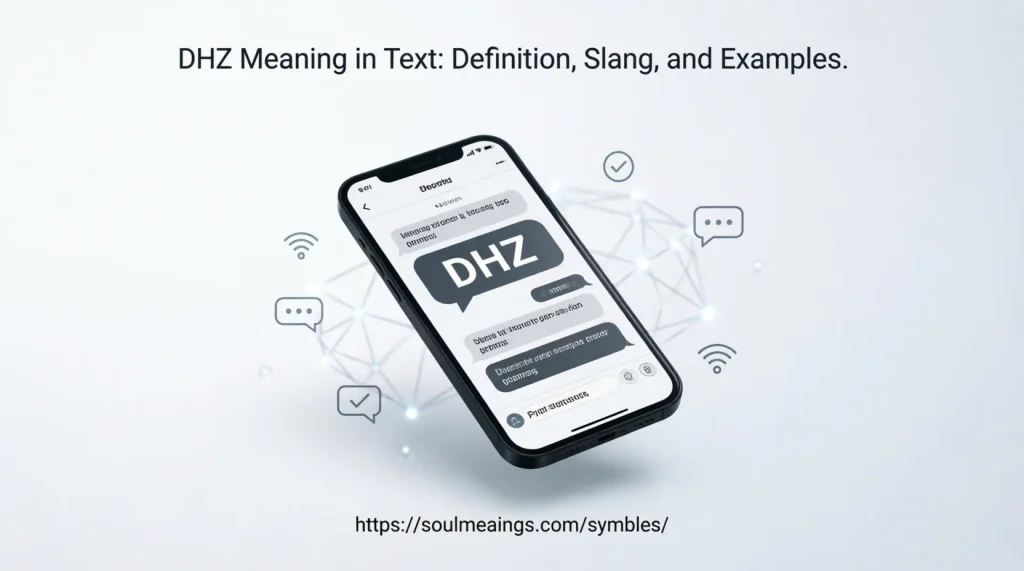 Smartphone displaying DHZ in a text conversation, illustrating the meaning of DHZ slang.