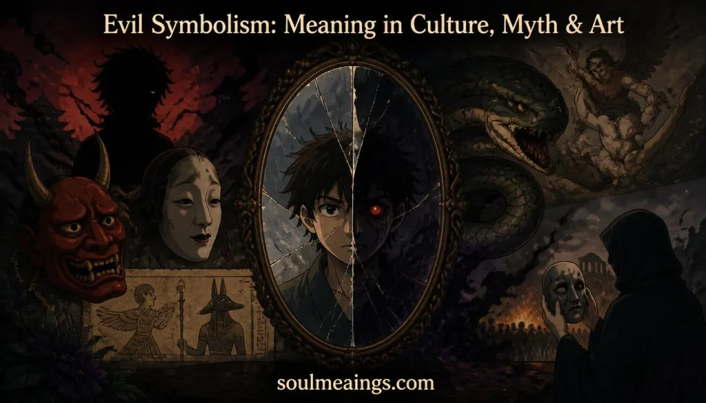Visual representation of evil symbolism across history and culture