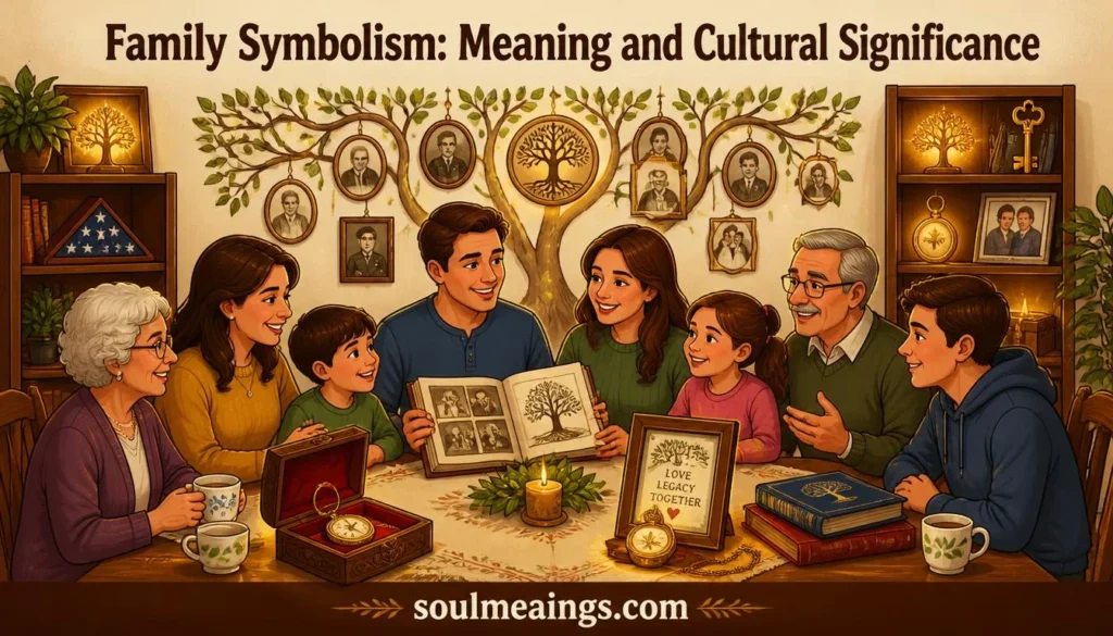 Multi-generational family sharing time together around a table.
