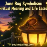 A June bug near a porch light during a warm summer evening.