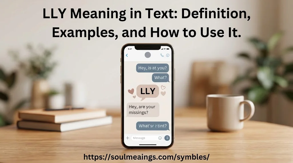 Smartphone displaying an LLY text message, illustrating the meaning of Love You Lots in texting.