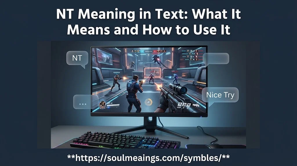 NT meaning in text explained with a gaming chat showing “Nice Try.”