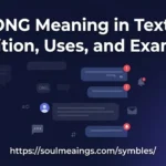 ONG meaning in text with messaging icons and social media symbols.