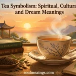 A steaming cup of tea with loose leaves and soft morning light.