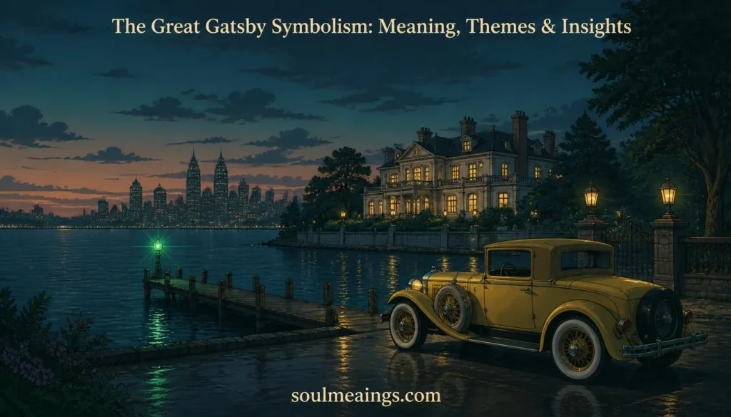 The green light across the water symbolizes Gatsby’s hopes, dreams, and longing for Daisy in The Great Gatsby.